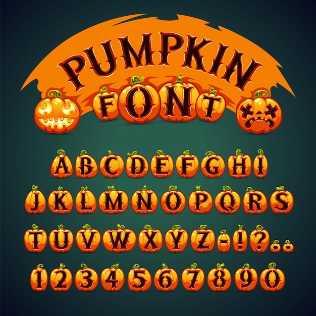 Halloween pompoen lettertype