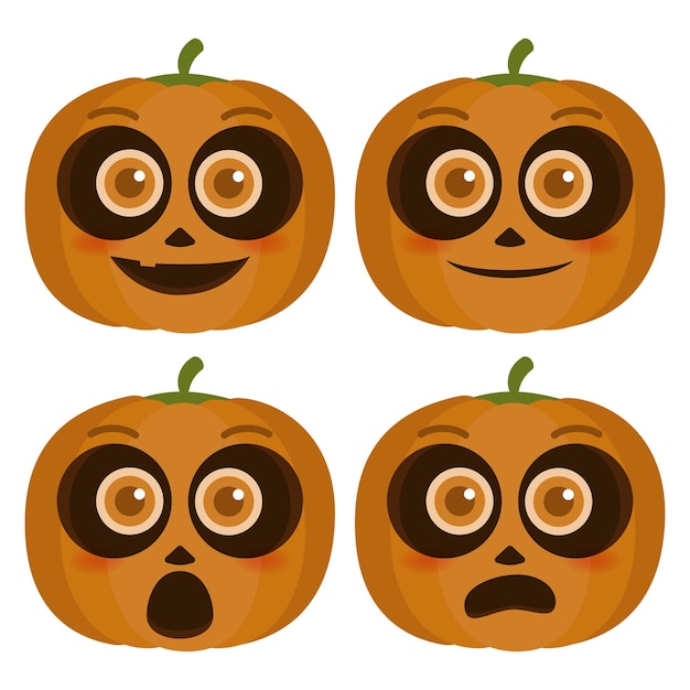 halloween-pompoen leuke emoticon-collectie