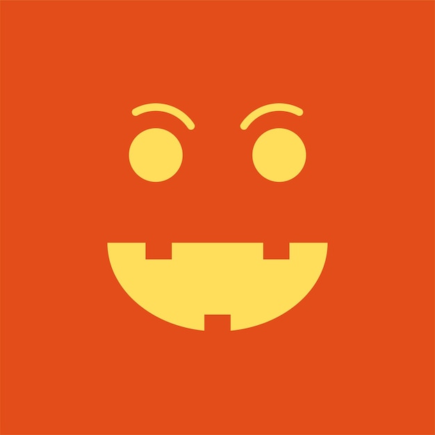 Vector halloween-pompoen of monsteremoji op oranje achtergrond