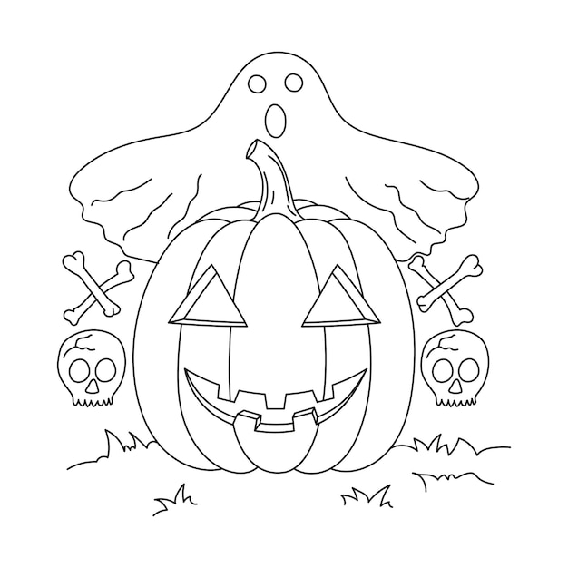 Halloween Pompoen Overzicht Illustratie