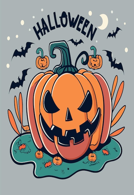 Halloween Pompoen Patch 2D Clipart Vector Ontwerp