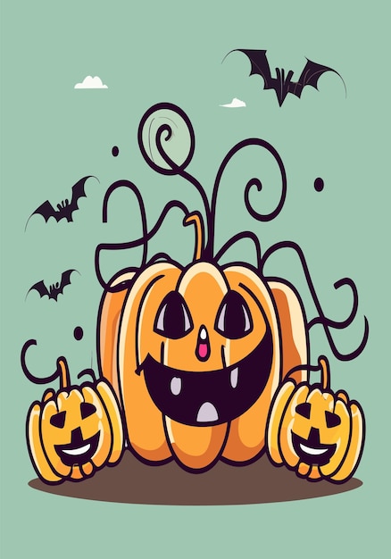 Halloween Pompoen Patch 2D Vector Ontwerp