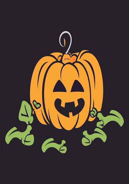 Halloween Pompoen Patch 2D Vector Ontwerp