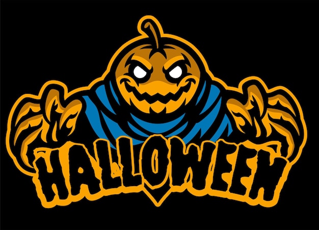 Halloween pompoen sport logo
