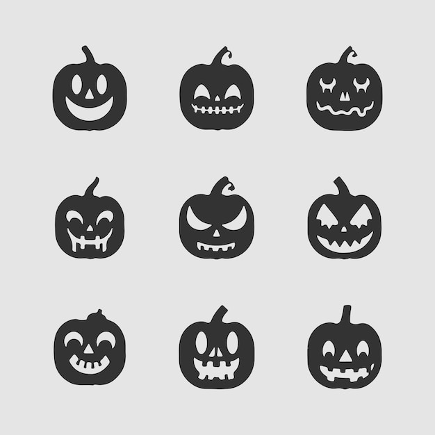 halloween pompoen vector set pompoenen collectie