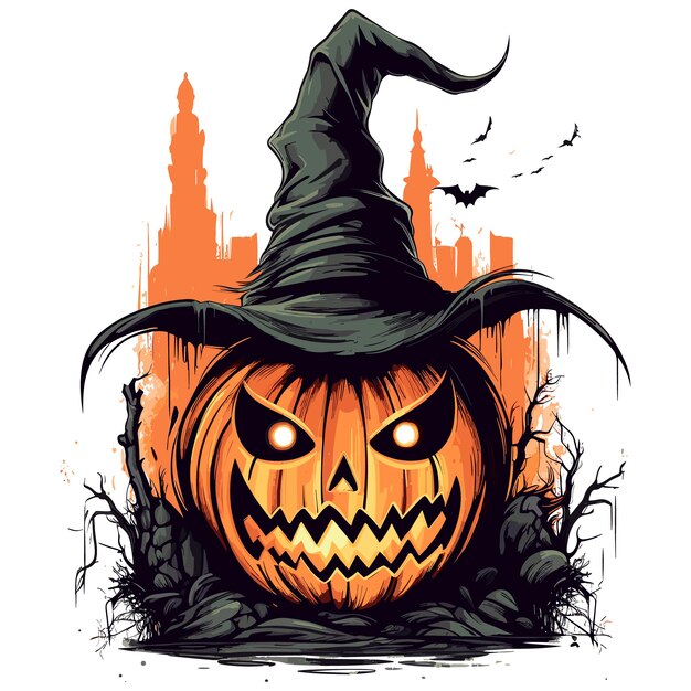 halloween pompoen vector