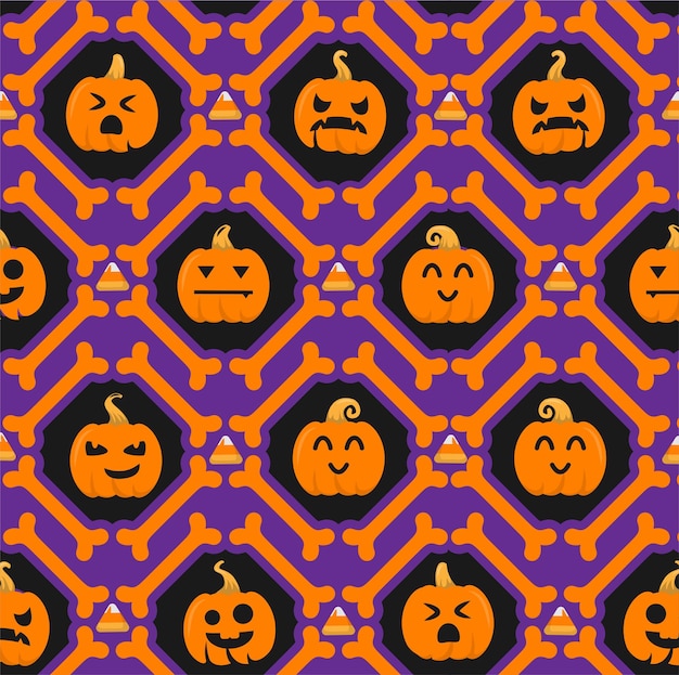 Halloween-pompoenbotpatroon