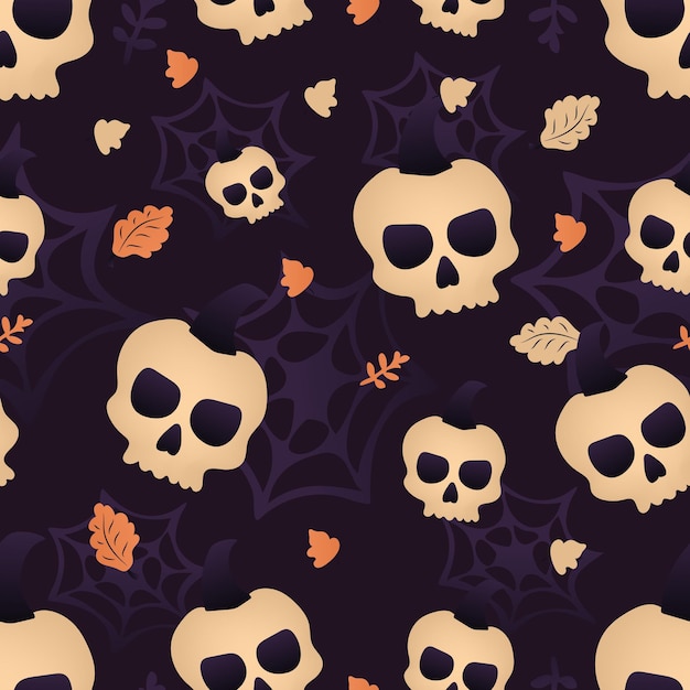 Vector halloween-pompoenen eng patroon