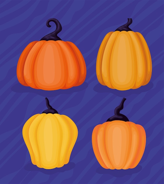 Halloween pompoenen vector set