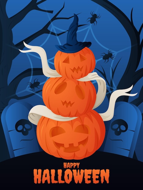 Halloween poster met pompoen