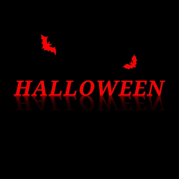 Halloween poster met reflectie op zwarte achtergrond