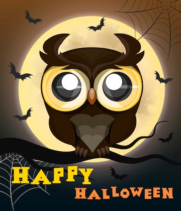 Premium Vector | Halloween poster owl