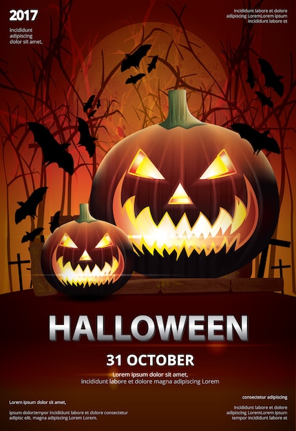 Halloween Poster Template Design Vector Illustration