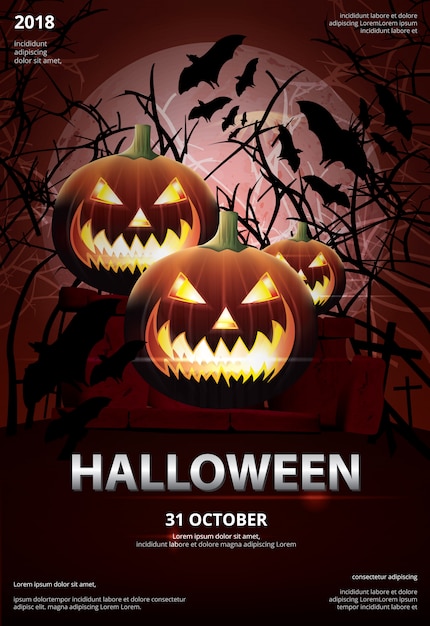 Halloween Poster Template Design Vector Illustration