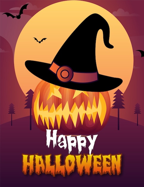 Vettore halloween poster modello