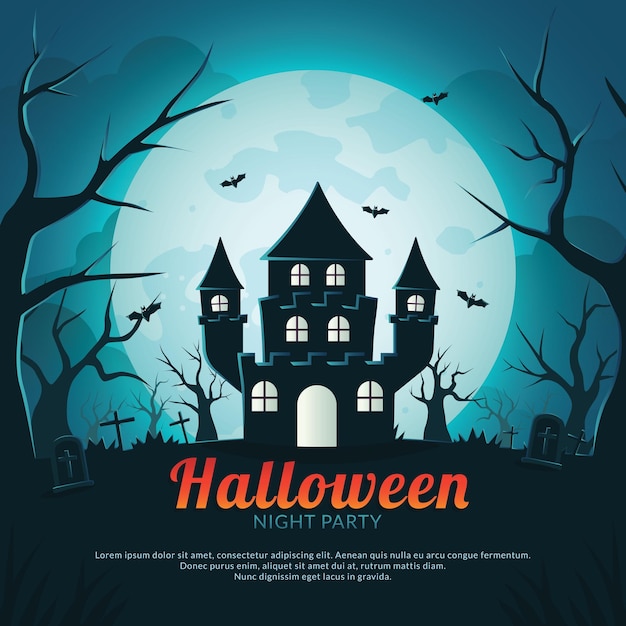 Vector halloween-poster voor sociale media