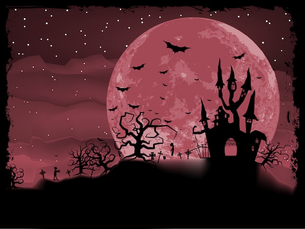 Плакат на Хэллоуин с фоном зомби. файл включен