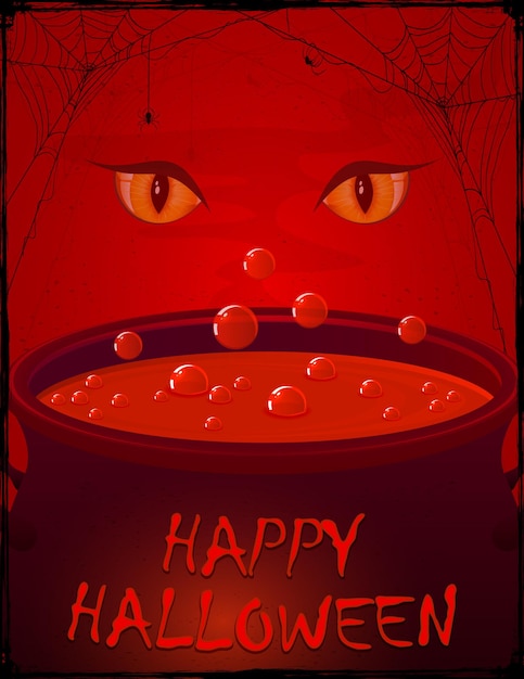 Vector halloween pot met rood drankje