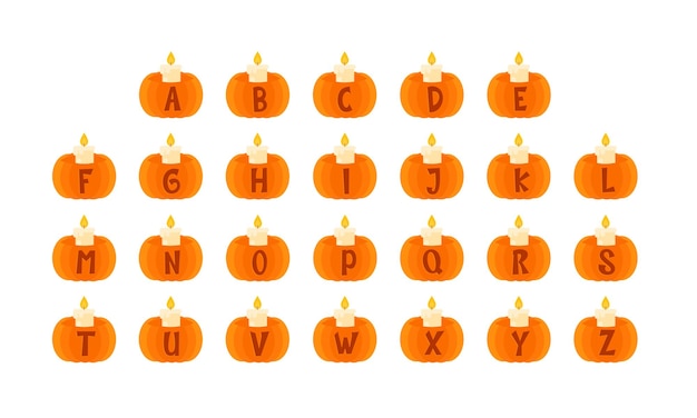 ハロウィンかぼちゃのアルファベット