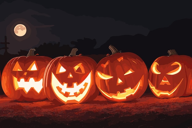 Halloween pumpkin on brown wooden background