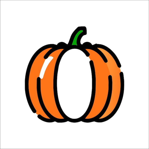 Halloween pumpkin clipart hand drawn cartoon sticker icon concept isolated illustration