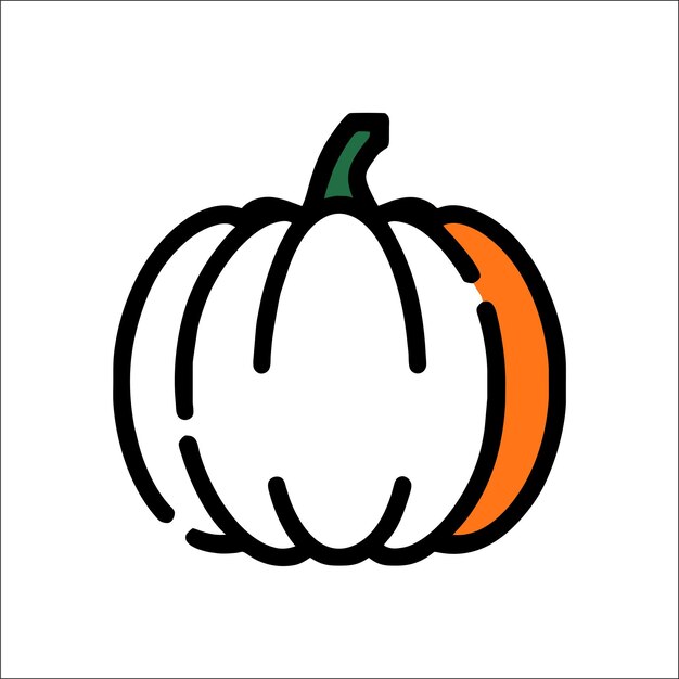 Vector halloween pumpkin clipart hand drawn cartoon sticker icon concept isolated illustration