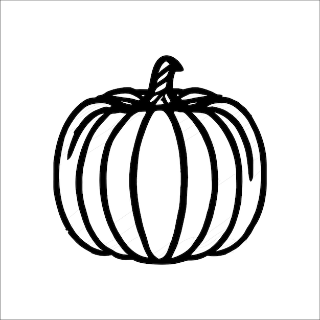 Illustrazione isolata concetto dell'icona dell'autoadesivo del fumetto disegnato a mano di clipart della zucca di halloween