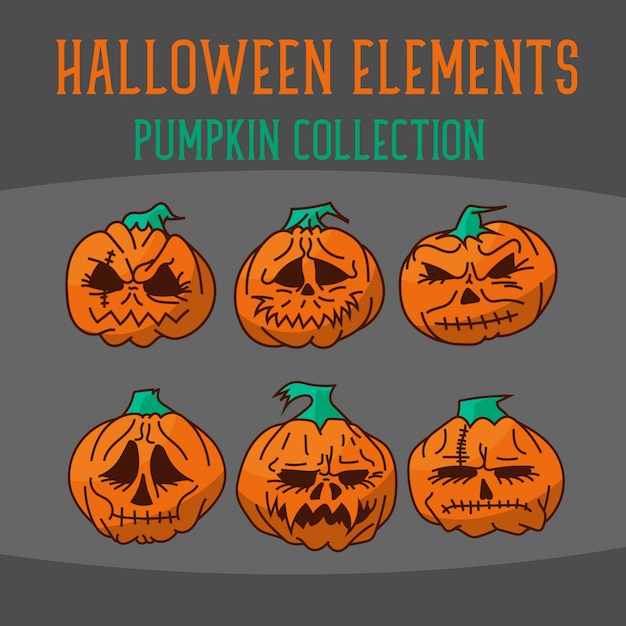 Vector halloween pumpkin collection