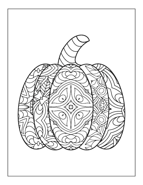 Vector halloween pumpkin coloring page