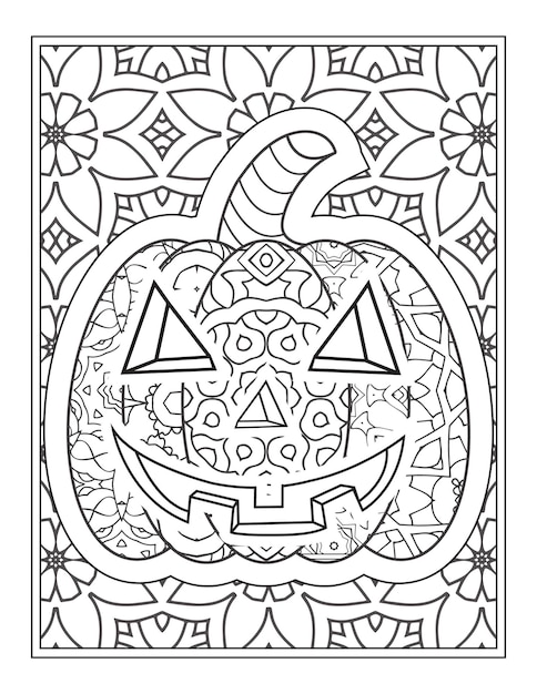 Vector halloween pumpkin coloring vector illustration, coloring page