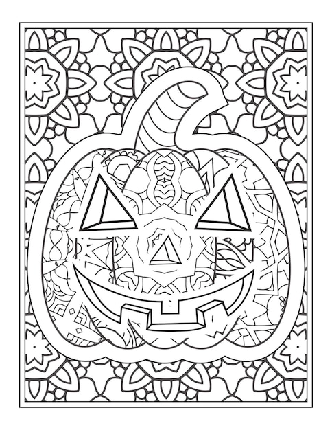 Vector halloween pumpkin coloring vector illustration, coloring page