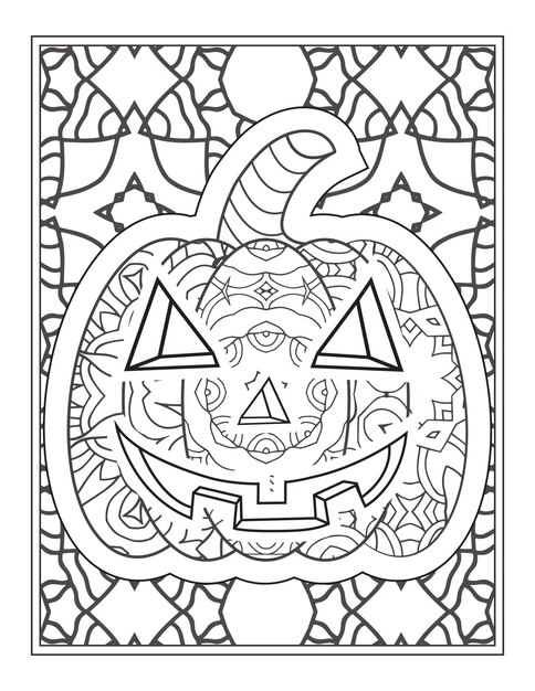 Vector halloween pumpkin coloring vector illustration, coloring page