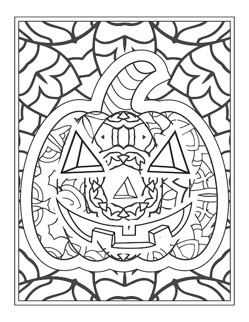 Vector halloween pumpkin coloring vector illustration, coloring page