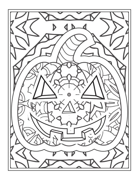 Vector halloween pumpkin coloring vector illustration, coloring page