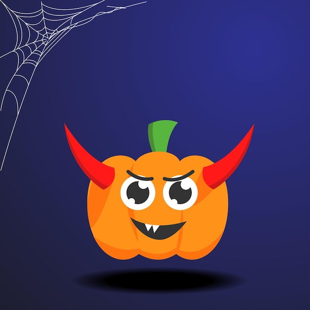 Halloween Pumpkin Devil Illustration Vector