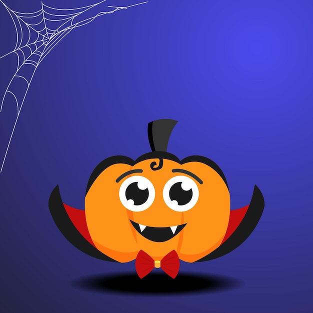 Halloween pumpkin dracula illustration vector