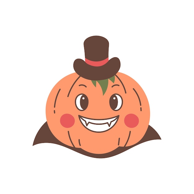 Halloween pumpkin dressed as Dracula