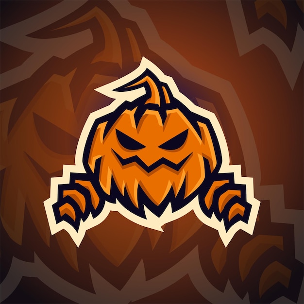 Halloween Pumpkin Esport-logo voor gaming of mascotte team logo afbeelding