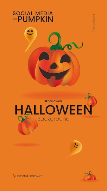 Modello di storie di instagram di eventi di zucca di halloween