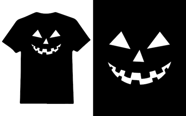 Premium Vector  Halloween pumpkin face tshirt design