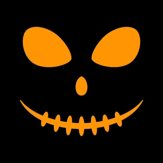 Vector halloween pumpkin face vector illustration