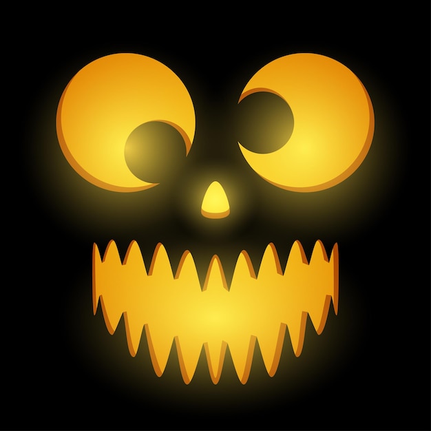 Vector halloween pumpkin face vector illustration