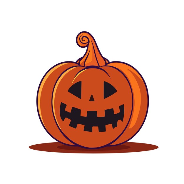 Vector halloween pumpkin in flat style for poster banner greeting card vector illustration