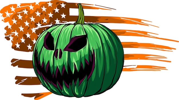 Vettore zucca di halloween in illustrazione vettoriale stile piatto