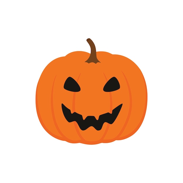 Halloween pumpkin, funny faces. Autumn holidays. Vector illustration