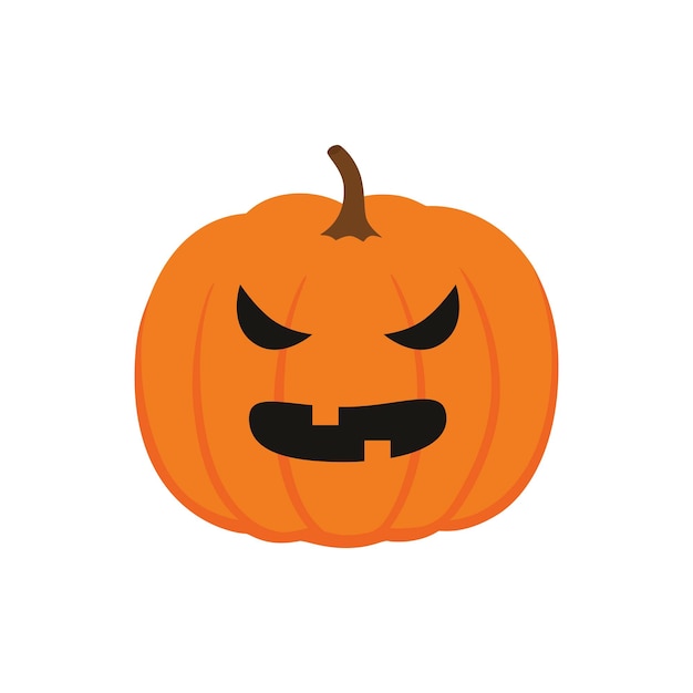 Halloween pumpkin, funny faces. Autumn holidays. Vector illustration