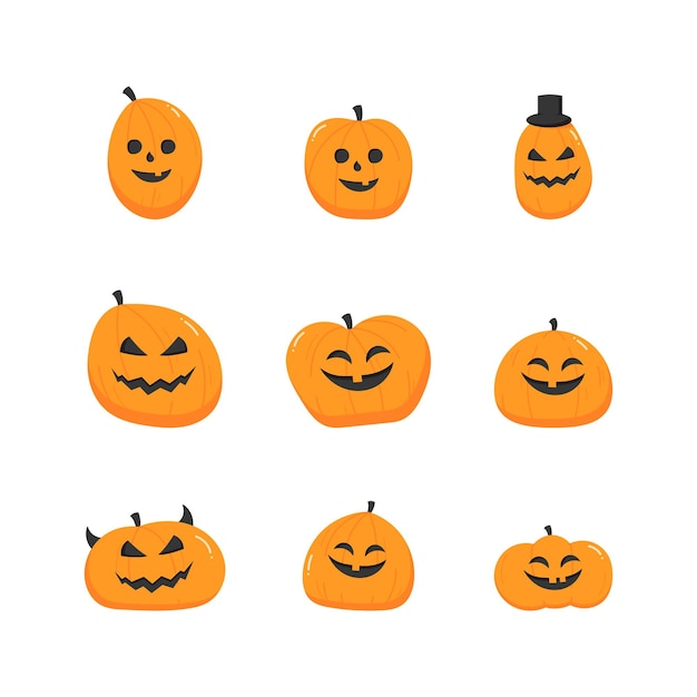 Vector halloween pumpkin hand drawn illustration