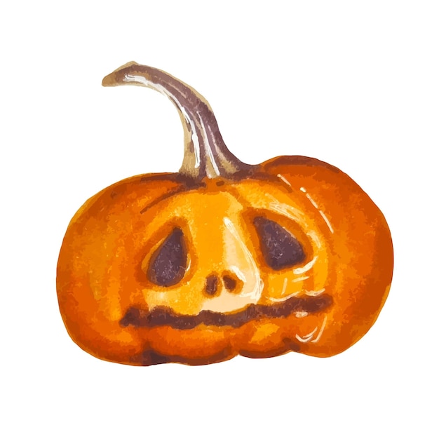 Zucca di halloween disegnata a mano isolata su bianco