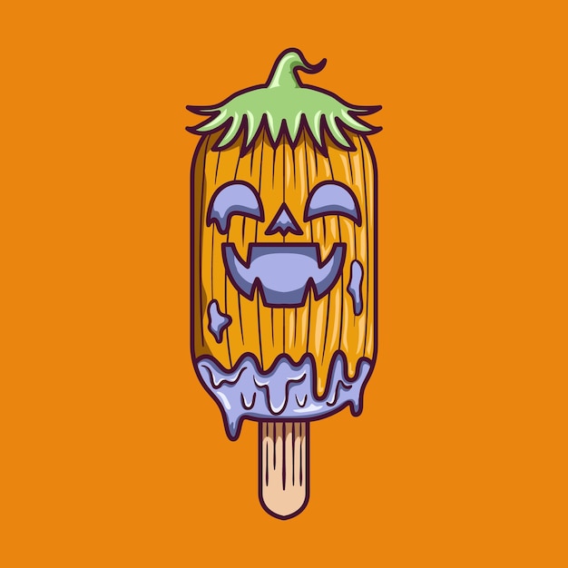 Halloween Pumpkin Ice Cream illustration