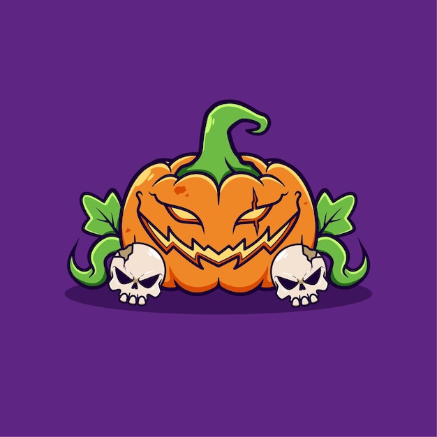 Halloween pumpkin icon illustration